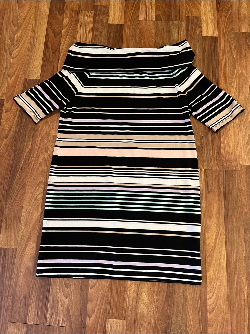 Tommy Hilfiger striped off shoulder dress new